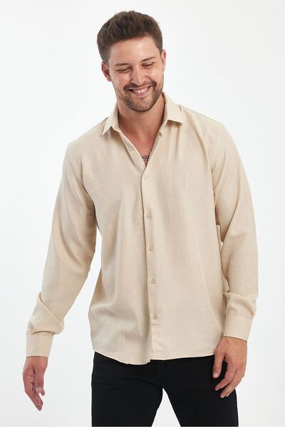 TOLDO Linen Slim Fit Shirt - Easy Breathing and Ironing Design