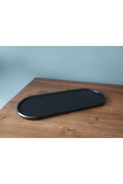 Ard.Art 35 cm Large Size Decorative Oval Presentation Holder Black