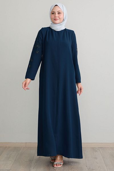 InStyle Indigo Ferace με Πέρλες Φύλλων Μανίκια