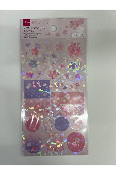 Concord Japon Hologramlı Çiçek Desenli Sticker Çıkartma