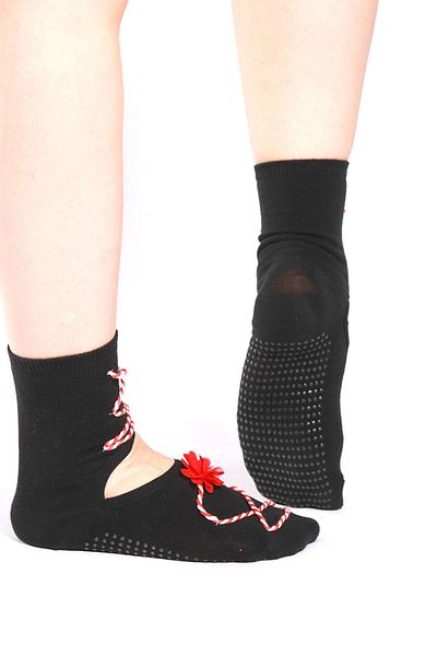 Muse Of Socks Spring Candy Red Pilates and Yoga Socks - Non-Slip