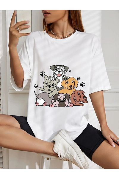DAXİS Sportwear Company تي شيرت مطبوع مقاس كبير للجنسين