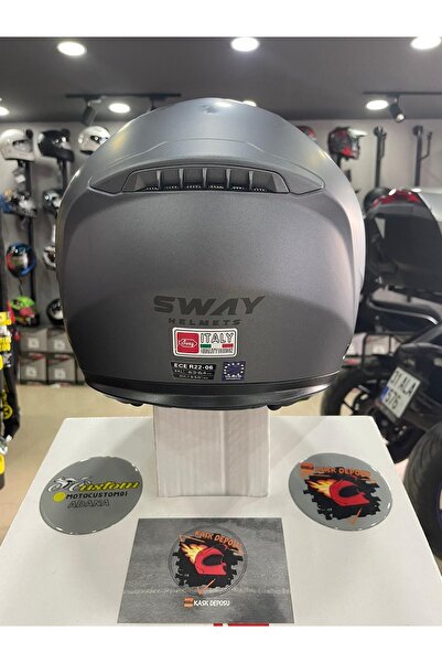 Sway 917 Mat Gri Çene Açılır Motosiklet Kaskı