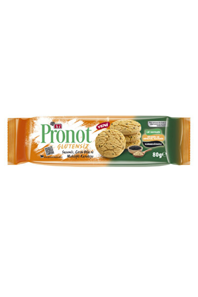 Eti Pronot Glutensiz Mahlepli Çörekotlu ve Susamlı Kurabiye 80g x 12 Adet
