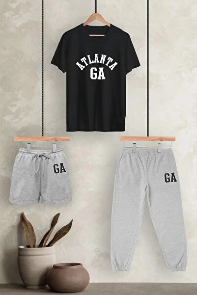 DAXİS Sportwear Company Σετ 3 τεμαχίων εμπριμέ φόρμες μεγάλου μεγέθους - Σορτ...