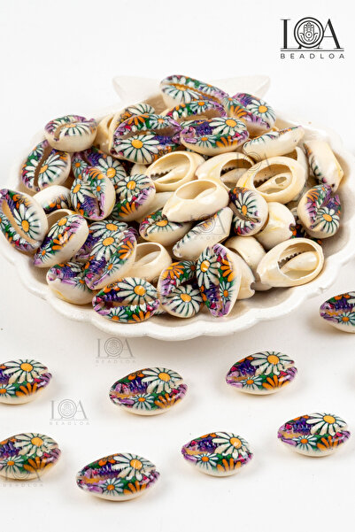 LANDOFACCESSORY 5 Pieces Natural Seashell Beads - Macrame - Enameled Seashell...