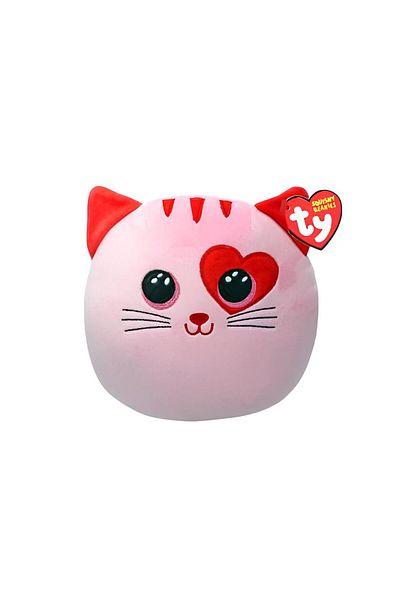 TY Beanie Boos قبعة وردية اللون - مقاس 25 سم على شكل قطة إسفنجية صغيرة