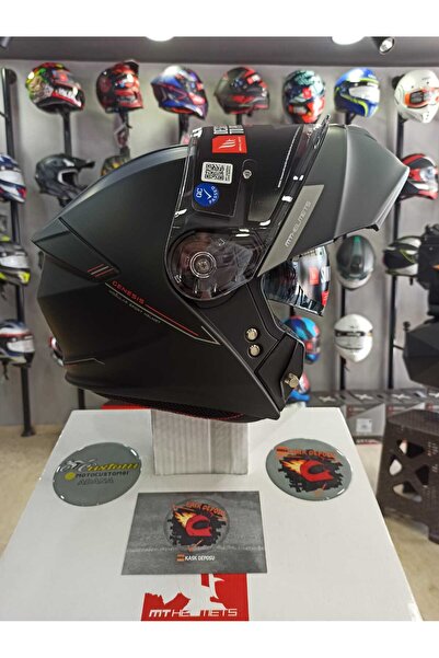 MT Helmets Genesis Mat Siyah Çene Açılır Kask