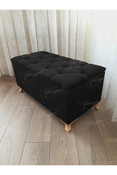 aldagelsin Lüks Sandıklı Kapitoneli Ayakucu Puf Bench 120 cm Gold Ayak