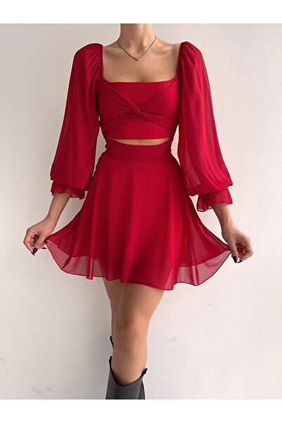 hillone Göbek Detaylı Elbise