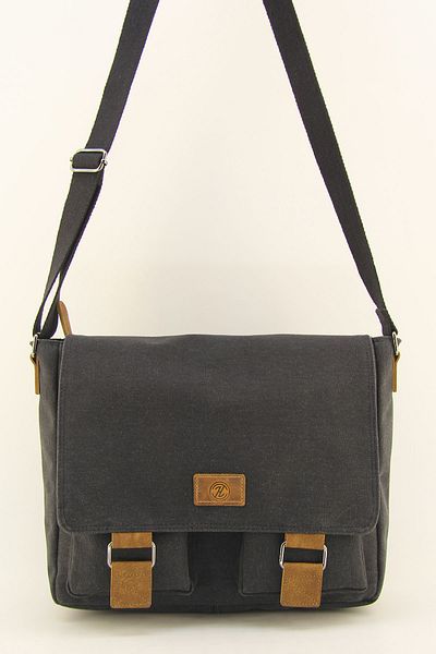 HNB Black Unisex Canvas Laptop Bag - Waterproof and Business School Paperwork