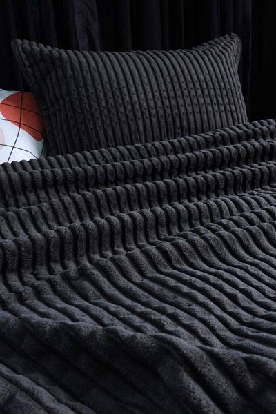 Sarar طقم بطانية مكون من قطعتين من Merino Modern Line - رمادي داكن