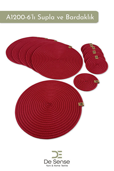DESENSE HAT HOME 6'lı Supla ve 6'lı Bardak Altlığı Leke Tutmaz Supla ve Barda...