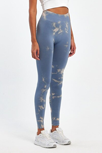 Şımart Arkası Büzgülü Seamless Desenli Tayt