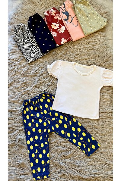 enes baby طقم تي شيرت أبيض منقوش مكون من قطعتين