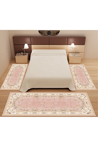 MİCOSA HALI Dijital Baskılı 3 'lü Yatak Odası Halısı Yolluk Takımı ( 2 Adet 80x150 Cm) (1 Adet 80x300 Cm)