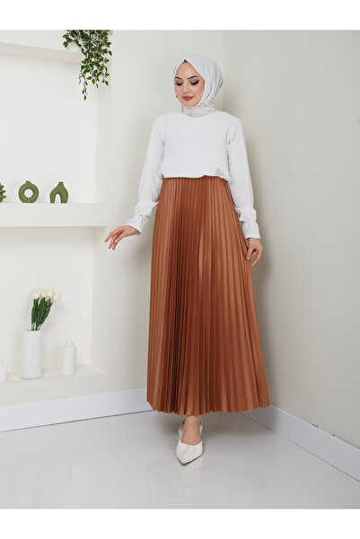 VOLT CLOTHİNG Γυναικεία πλισέ φούστα - Basic μοντέλο με λάστιχο μέση