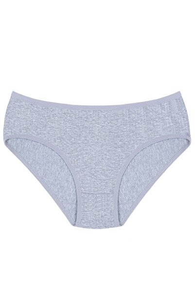 Humaone High Waist Ribbed Women's Panties Set of 5 Gray