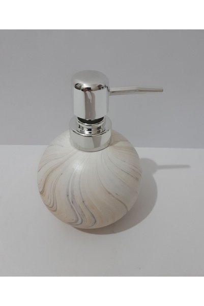 renkli çiçekler Marble Patterned Porcelain Round Liquid Soap Dispenser 15 Cm