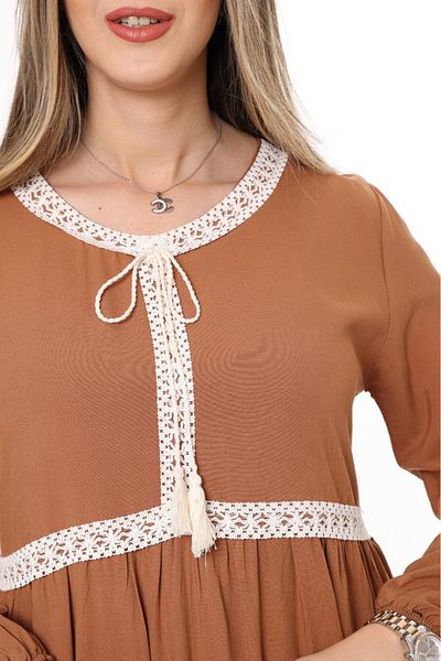 mervemoda Long Sleeve Summer Women's Dress