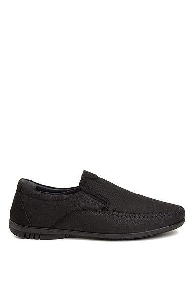 Ayakkabı Fuarı Elite 24YBtnBRK110 - Men's Black Genuine Leather Casual Shoes
