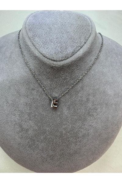 CT STONES Silver Minimal Letter Necklace