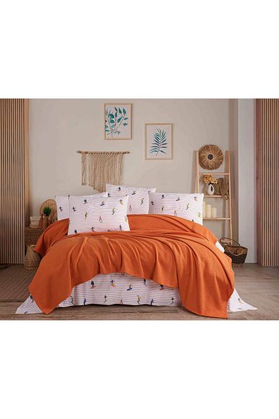 Sudemhome 100% Cotton King Size Double Pique Set - Tile Dowry Box