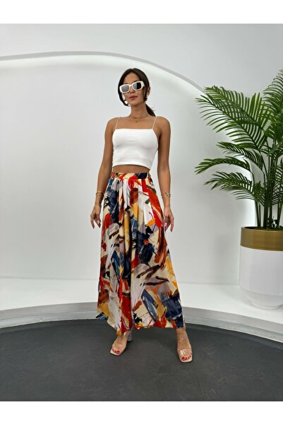 Elif Özbey Butik Mintás színes bő nadrág