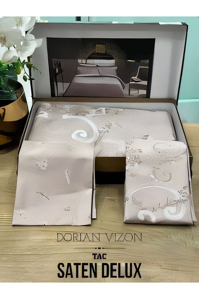 Taç Delux Satin Dorian Mink - Double Duvet Cover Set