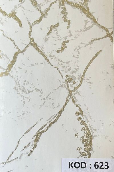 Bien Home 50x100 CM Shiny White Gold Marble Adhesive PVC Foil - BH623