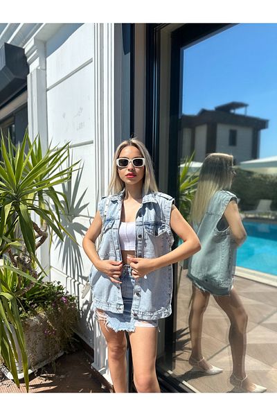 SOLİS MODA Women's Denim Vest - Stylish and Comfortable
