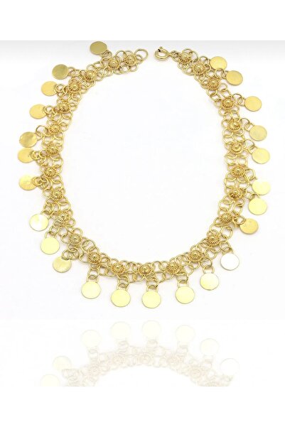 Redstone Store Telkari Yöresel Kişniş Modeli Halhal MİDYAT 925 ayar ALTIN KAPLAMA PULLU