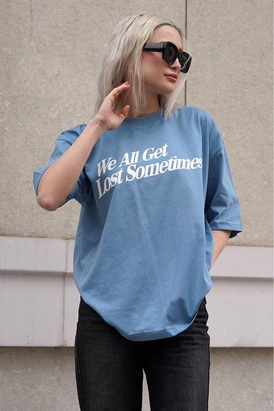 Boi WAGLST Unisex Oversize εμπριμέ χτενισμένο βαμβακερό μπλουζάκι - Μαύρο και άσπρο, χαλαρή εφαρμογή