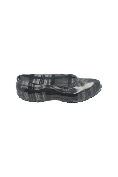 fafatara Pantofi de cauciuc cu flori cu model în carouri de culoare gri pentru femei