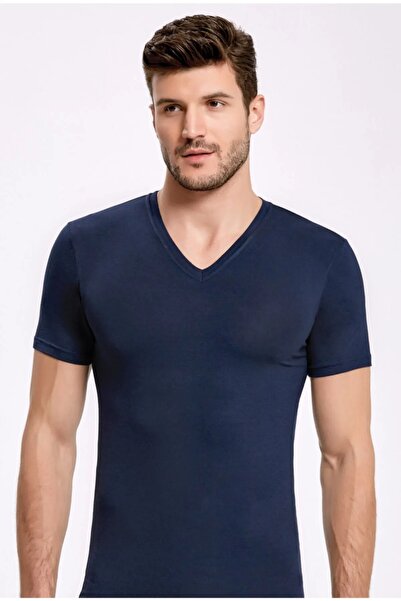 İlke 6 تيشيرتات رجالية من الخيزران برقبة على شكل حرف V - 92% بامبو 8% إيلاستين