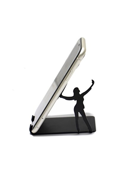 risingmaber Metal Mat Siyah Dekoratif Kadın Telefon Tutacağı, Metal Telefon T...