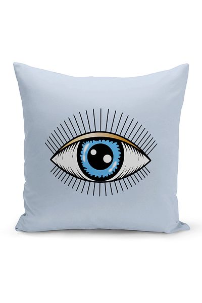 Bertille Home Seria Evil Eye - Husă de pernă imprimată digital pe două fețe (Husă de pernă Evil Eye)