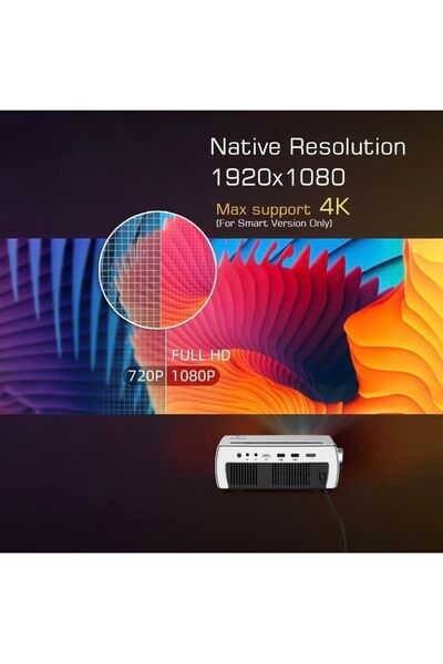 BYINTEK K18 Full HD 1920x1080 LED Akıllı Android WIFI LCD Video Ev Sineması Projektörü 4K 1080P