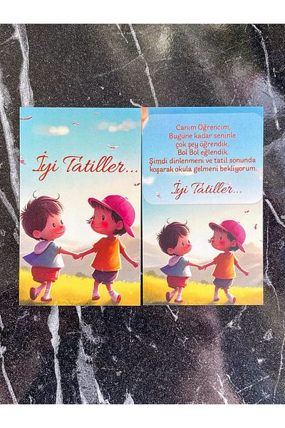 Hayal.kirtasiyesi 30 Pieces 5X8 cm Good Holiday Note Card - Greeting and Gift Card, Lucky Bracelet Gift