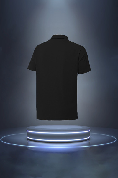 POSEIDON STORM Ανδρικό μπλουζάκι Black Vision Pro Fabric καθημερινά άνετο S-3XL
