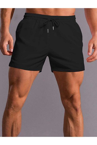 RABTEKS Μαύρο ανδρικό σορτς Regular Fit