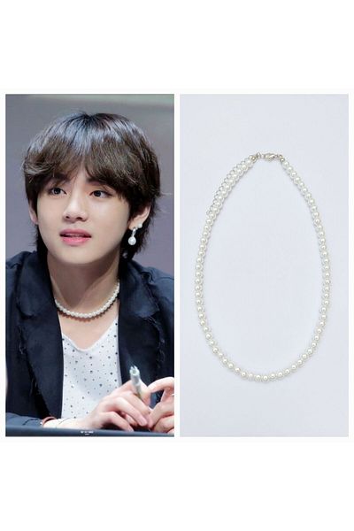 REN AKSESUAR KPOP BTS V عقد من اللؤلؤ