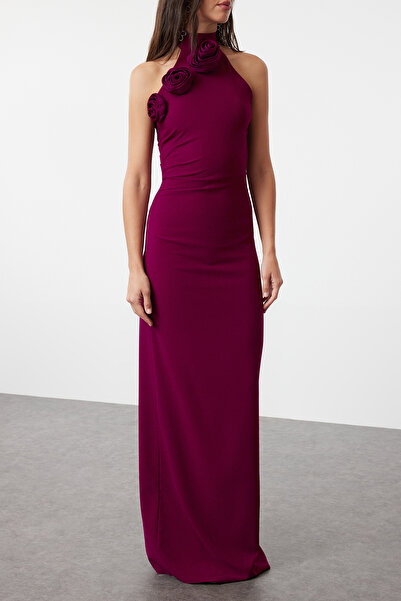 Trendyol Collection Plum Woven Stylové večerní šaty a šaty pro návrat domů Tprss24Ae00011