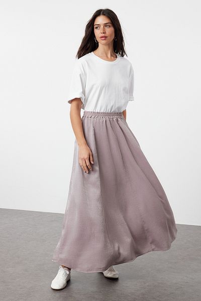 Trendyol Modest Shiny Lilac Woven Skirt - TCTSS24EE00019