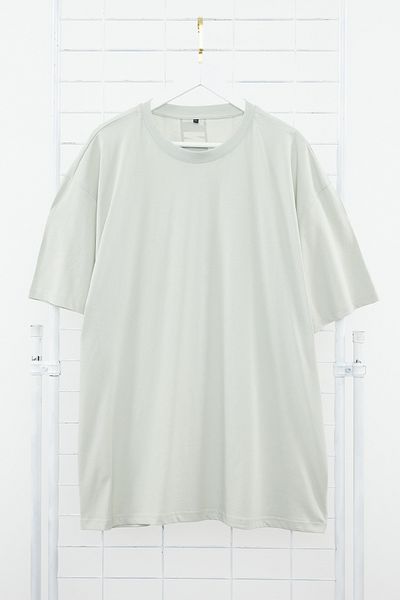 Trendyol Collection Plus Size Grey Oversize/Wide Fit Back Lettering Printed 100% Cotton T-Shirt Tmnss24Bf00038