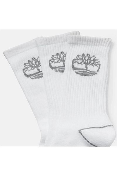 Timberland Λευκές κάλτσες Unisex 3pp Bowden Crew Fc Crew με λογότυπο δέντρου