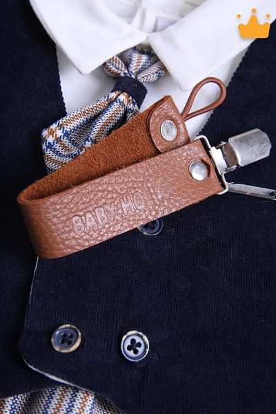 Babyhola Tan 1072 - Genuine Leather Baby Pacifier and Chain, Specially Packaged Gift