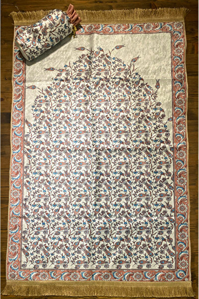 Home pembe lale kadife halı seccade