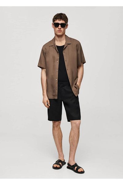 MANGO Man Slim-Fit-Bermudashorts aus 100 % Leinen
