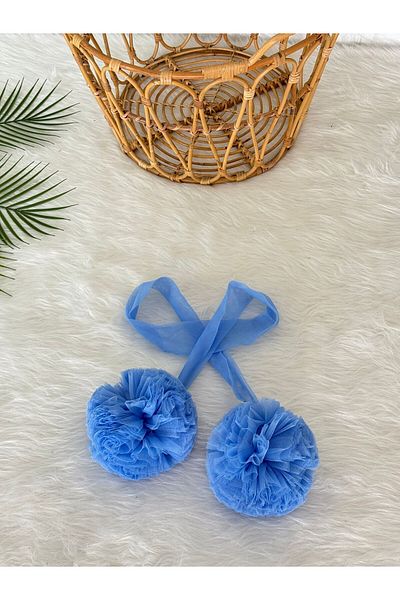 Pastelya Baby Blue Pompom Accessory Mosquito Net